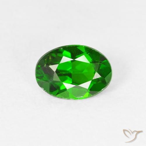 0.73ct 天然 濃いグリーン クロム透輝石, 楕円形, VS