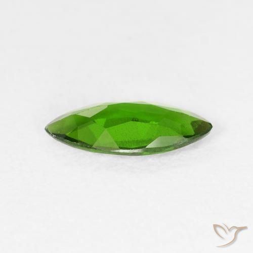 0.81カラットの天然Medium Dark-Greenクロム透輝石、マーキーズ、VS