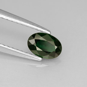 0.41カラットの天然グリーンクロムトルマリン（5.9×4.1 mm・オーバルカット）