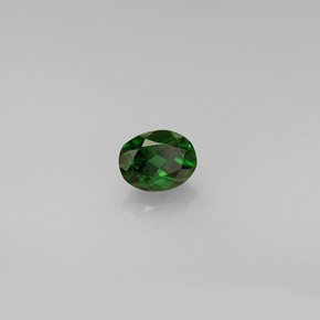 0.42カラットの天然グリーンクロムトルマリン（5.2×4 mm・オーバルカット）