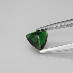 0.35カラットの天然グリーンクロムトルマリン（4.9×4.8 mm・トリリアント）