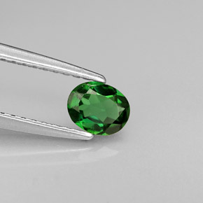 0.30カラットの天然グリーンクロムトルマリン（5.1×4.1 mm・オーバルカット）