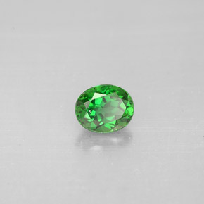 0.37カラットの天然グリーンクロムトルマリン（4.9×4.1 mm・オーバルカット）