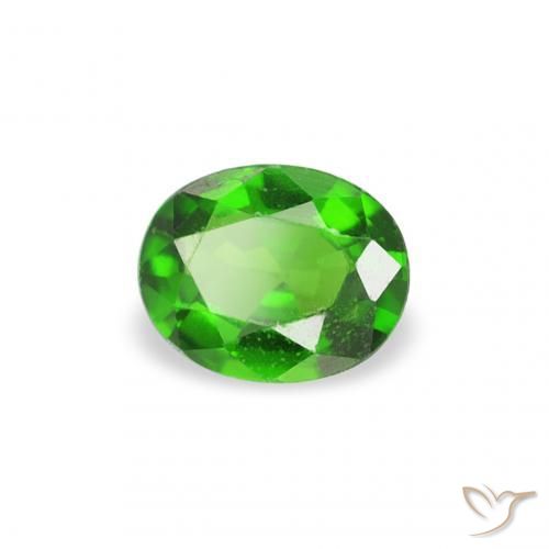 0.18カラットの天然Medium Dark-Greenクロムトルマリン、楕円形、VS