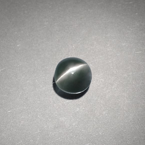 0.65カラットの天然グリーンChrysoberyl Cat's Eye（4.59 mm・ラウンドカット）