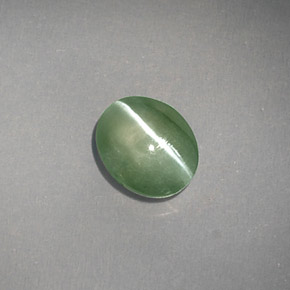 1.03カラットの天然グリーンChrysoberyl Cat's Eye（6.4×5.3 mm・透明）