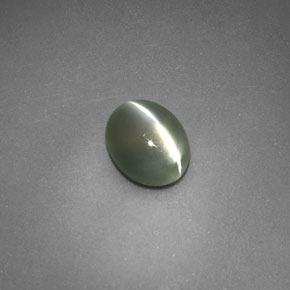 0.69カラットの天然グリーンChrysoberyl Cat's Eye（5.7×4.6 mm・透明）