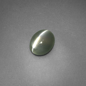 0.69カラットの天然グリーンChrysoberyl Cat's Eye（5.7×4.6 mm・透明）