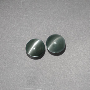 カラットの天然グリーンChrysoberyl Cat's Eye（3.71 mm・ラウンドカット）