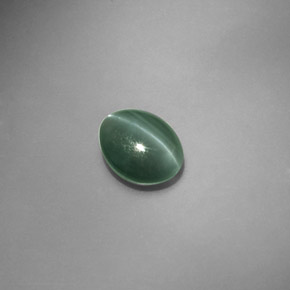 1.45カラットの天然グリーンChrysoberyl Cat's Eye（7.1×5.8 mm・オーバルカット）