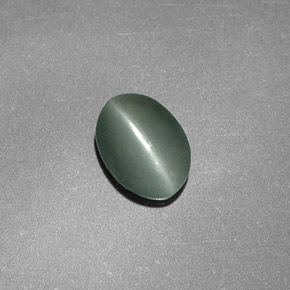 0.76カラットの天然グリーンChrysoberyl Cat's Eye（6.9×5 mm・オーバルカット）