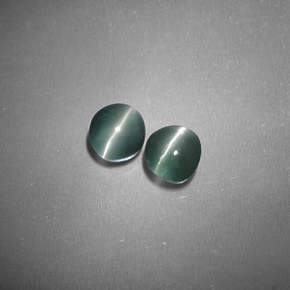 カラットの天然グリーンChrysoberyl Cat's Eye（3.92 mm・ラウンドカット）