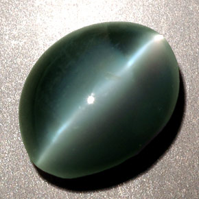 2.48カラットの天然グリーンChrysoberyl Cat's Eye（8.5×7.1 mm・オーバルカット）
