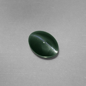 0.77カラットの天然グリーンChrysoberyl Cat's Eye（5.9×4.5 mm・オーバルカット）