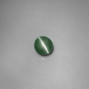 0.79カラットの天然グリーンChrysoberyl Cat's Eye（5.2×4.8 mm・オーバルカット）