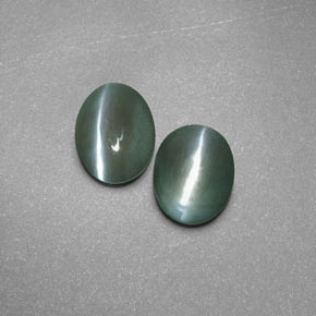 カラットの天然グリーンChrysoberyl Cat's Eye（5.7×4.4 mm・透明）