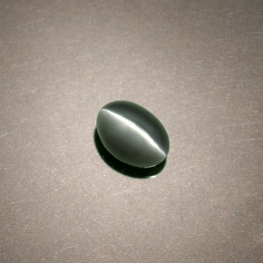 0.75カラットの天然グリーンChrysoberyl Cat's Eye（5.4×3.8 mm・オーバルカット）