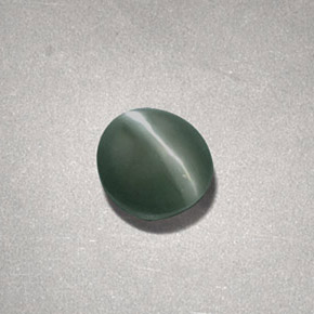0.73カラットの天然グリーンChrysoberyl Cat's Eye（5.1×4.7 mm・オーバルカット）