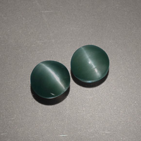 カラットの天然グリーンChrysoberyl Cat's Eye（5.02 mm・ラウンドカット）