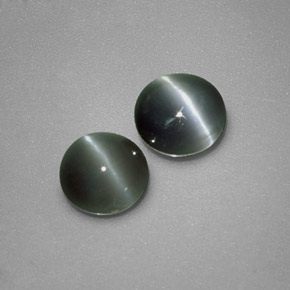 カラットの天然グリーンChrysoberyl Cat's Eye（4.39 mm・ラウンドカット）