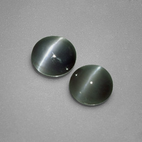 カラットの天然グリーンChrysoberyl Cat's Eye（4.39 mm・ラウンドカット）