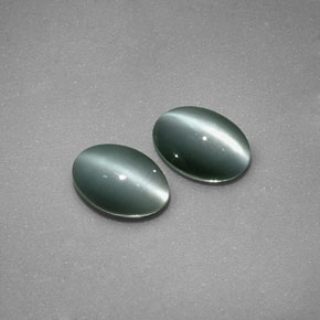 カラットの天然グリーンChrysoberyl Cat's Eye（5.9×4.1 mm・オーバルカット）