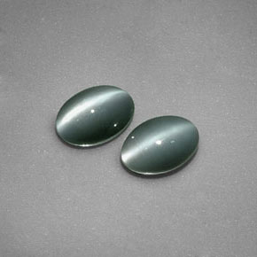カラットの天然グリーンChrysoberyl Cat's Eye（5.9×4.1 mm・オーバルカット）