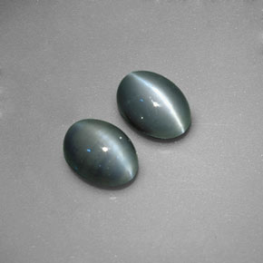 カラットの天然グリーンChrysoberyl Cat's Eye（5.4×4 mm・オーバルカット）