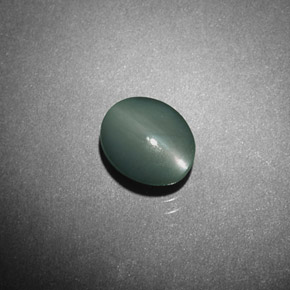0.98カラットの天然グリーンChrysoberyl Cat's Eye（6.2×5.1 mm・オーバルカット）