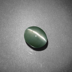 0.93カラットの天然グリーンChrysoberyl Cat's Eye（6×4.8 mm・オーバルカット）