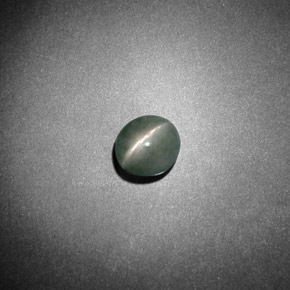 0.79カラットの天然グリーンChrysoberyl Cat's Eye（5.2×4.9 mm・オーバルカット）