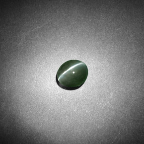 0.53カラットの天然グリーンChrysoberyl Cat's Eye（5.9×4.4 mm・オーバルカット）