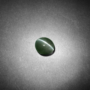 0.53カラットの天然グリーンChrysoberyl Cat's Eye（5.9×4.4 mm・オーバルカット）