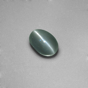 0.86カラットの天然グリーンChrysoberyl Cat's Eye（5.9×4.1 mm・透明）