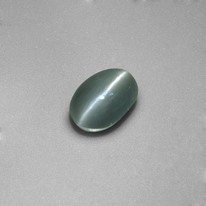 0.86カラットの天然グリーンChrysoberyl Cat's Eye（5.9×4.1 mm・透明）