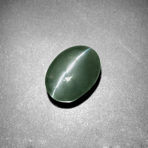 3.04カラットの天然グリーンChrysoberyl Cat's Eye（8.4×7.2 mm・オーバルカット）