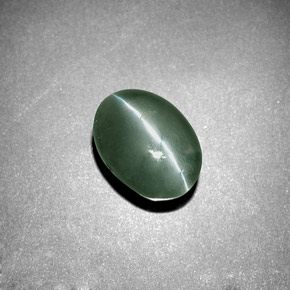 3.04カラットの天然グリーンChrysoberyl Cat's Eye（8.4×7.2 mm・オーバルカット）