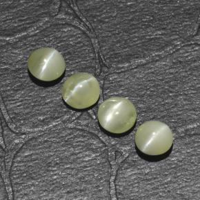 1.54カラットの天然ゴールデングリーンChrysoberyl Cat's Eye（4.06 mm・ラウンドカット）