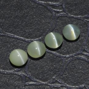 1.65カラットの天然ゴールデングリーンChrysoberyl Cat's Eye（4.01 mm・ラウンドカット）