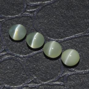 1.65カラットの天然ゴールデングリーンChrysoberyl Cat's Eye（4.01 mm・ラウンドカット）