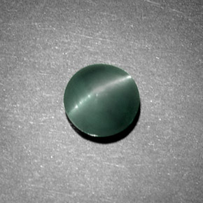 1.08カラットの天然グリーンChrysoberyl Cat's Eye（5.97 mm・ラウンドカット）