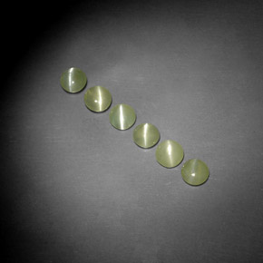 カラットの天然黄色がかった緑Chrysoberyl Cat's Eye（4.07 mm・透明）