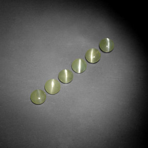 カラットの天然黄色がかった緑Chrysoberyl Cat's Eye（4.07 mm・透明）