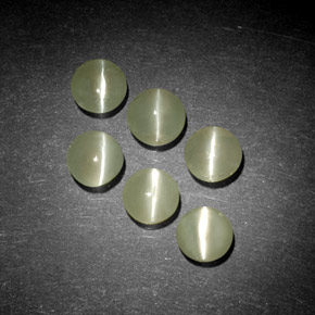 カラットの天然黄色がかった緑Chrysoberyl Cat's Eye（4.02 mm・透明）