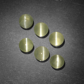 カラットの天然黄色がかった緑Chrysoberyl Cat's Eye（3.79 mm・透明）