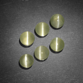 カラットの天然黄色がかった緑Chrysoberyl Cat's Eye（3.79 mm・透明）