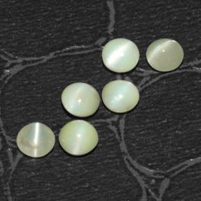 2.03カラットの天然黄色がかった緑Chrysoberyl Cat's Eye（4.10 mm・ラウンドカット）