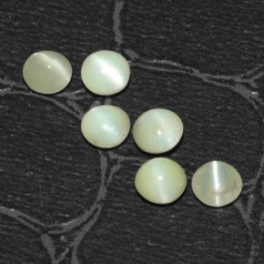 2.03カラットの天然黄色がかった緑Chrysoberyl Cat's Eye（4.10 mm・ラウンドカット）