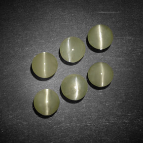 カラットの天然黄色がかった緑Chrysoberyl Cat's Eye（4.11 mm・透明）