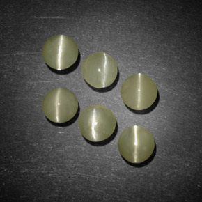 カラットの天然黄色がかった緑Chrysoberyl Cat's Eye（4.11 mm・透明）